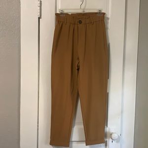Cognac paperbag waist trousers NWT